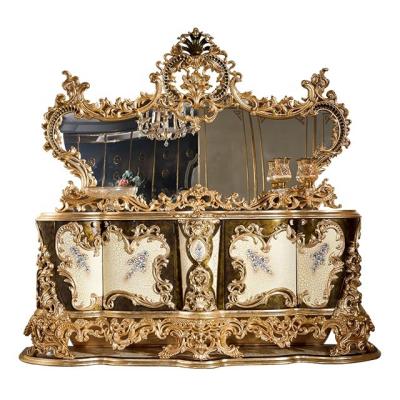 China Royal Louis XV Boutique Classic High End Furniture Hand Made Solid Wood Baroque Dining Room Furniture Baroque Sideboard for sale