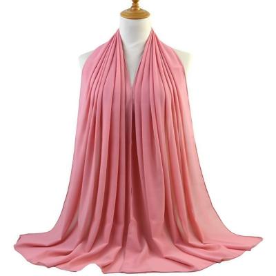 China Comfortable Newcomers Wholesale Polyester Ladies Scarf Shawl Silk Chiffon Hijab Square For Women for sale