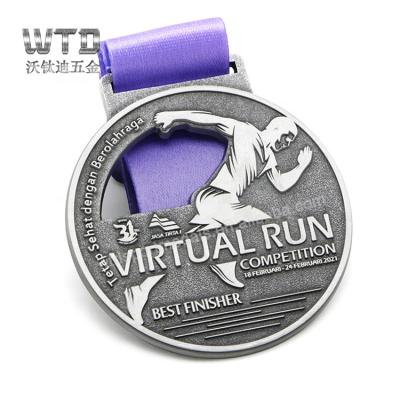 China China WTD 3D Metal Military Medals And Miraculous Virtual Run Trophies Marathon Medals for sale