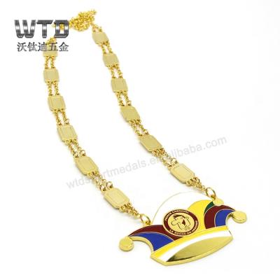 China Europe 2021 hot sale custom metal arts and craft medal with gold chain metal medals for sale