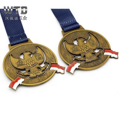 China Custom China Hot Sale Gold Plating WTD 5K/10K Running Sport Award Medal for sale