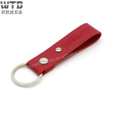 China Zinc Alloy +PU WTD Wholesales Custom Blank Metal Branded Leather Key Chain for sale