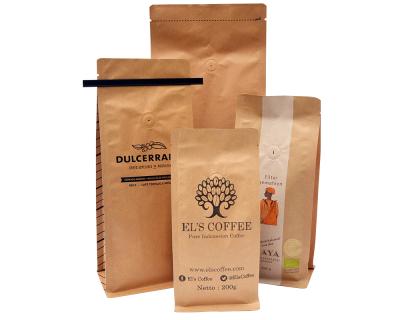 China Kraft Paper Moisture Proof Reusable Coffee Bags With Valve for sale