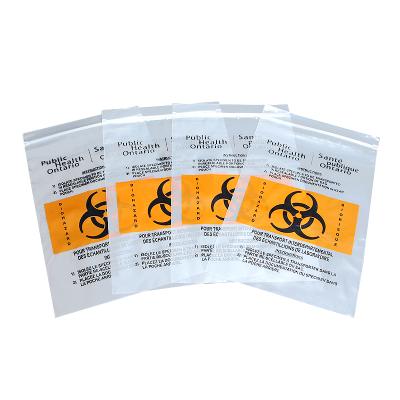 China Disposable Transparent Medical Specimen Transport Biohazard Pathology Pathology Ziplock Bag for sale