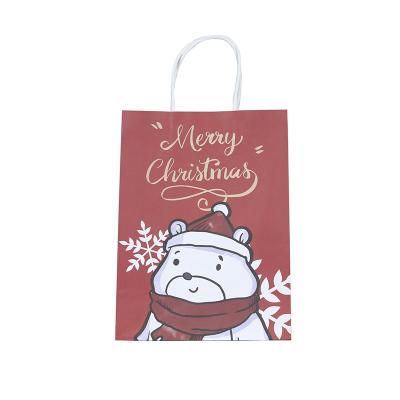 China Recyclable Custom Colored Printed Paper Christmas Gift Shopping Packet Packaging Bag zu verkaufen