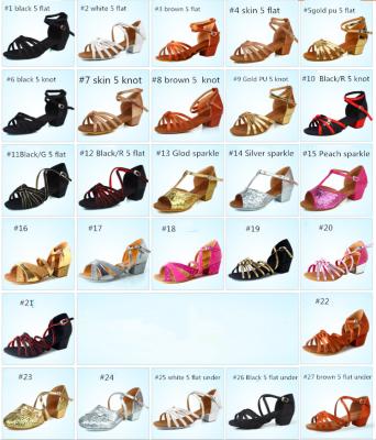 China Kids Elegance Ballroom Salsa Tango Girls GENUINE LEATHER Latin Dance Shoes 3.5cm for sale