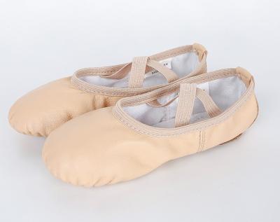 China Genuine Leather Sheepskin Kids Girls Girls Ballet Slip On Soft Material Slippers For Kids Dance Shoes China Wholesales for sale