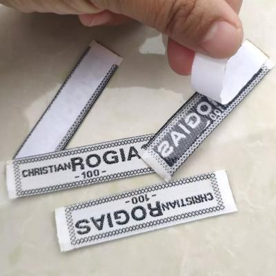 China 500PCS Adhesive Self Adhesive Label, 6*1.5cm Custom Straight Cut Blank Fabric Labels for Scarf/Hat/Shoe/Shirt Stickers for sale