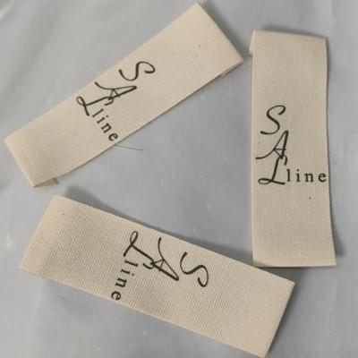 China Soft Cotton Labels For Clothing 1000PCS , 2*6cm Printing Custom Label Soft Cotton Fabric Baby Natural White Labels for sale