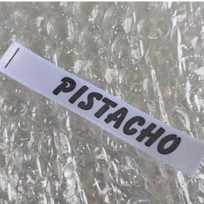 China With Your Content 500pcs Neck Labels 1*6.7cm Custom Soft White Satin Ribbon Fabric Labels Print Clothing Wash Label for sale