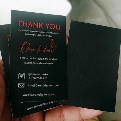 China Name Card 1000pcs, 5*7.5 cm 400GSM Matte Black Coated Pape Business Custom Recyled Greeting Tag for sale