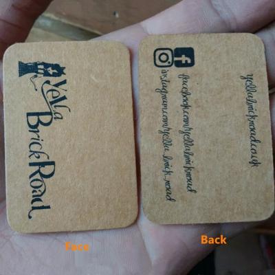 China 1000pcs Cards, 4*6 cm Custom Recyled Paper Tag Name Card Black Printing Business Kraft Tags for sale