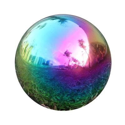 China Environment-frendly Rainbow Garden Gazing Globe Mirror Balls, Polished Shiny Stainless Steel Sphere for sale