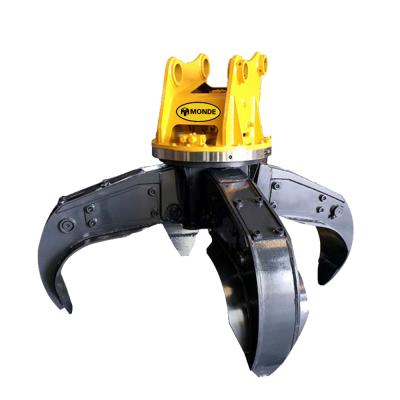 China Excavator Spare Parts Excavator Orange Peel Flange Mining Grab Grapple Multi Hide Multi Tips High Quality for sale