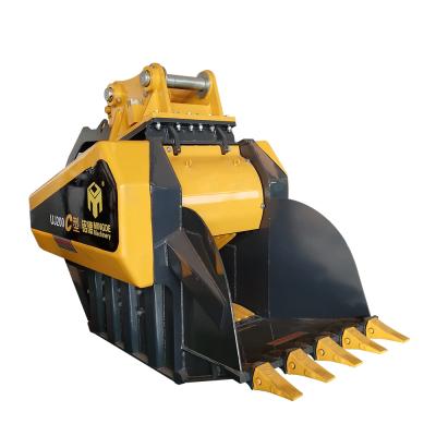 China Construction Material Stores WORLD Excavator Crusher Bucket Rock Bucket Concrete Crushing Crusher UJ300 for sale