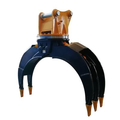 China Excavator WORLD Excavator Hydraulic Rotating Grapple Log Grapple Stone Grapple for sale