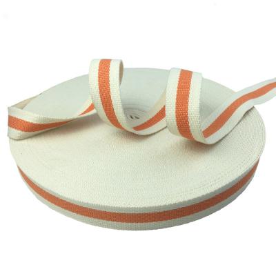 China Multicolor Stripes Polyester Decorative Patterned webbing 32mm Cotton Webbing for sale