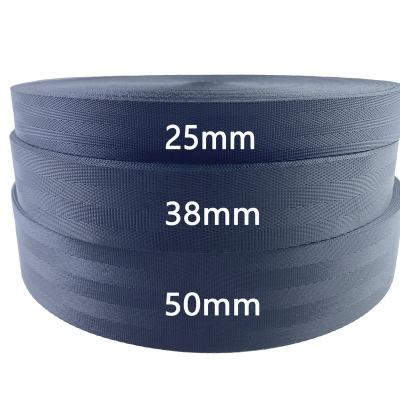 China Customized Webbing 50mm 38mm Seat Belt For Car Color Black Padded Webbing Nylon Polyester Seat Webbing Strap for sale