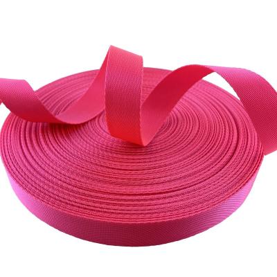 China Wholesale Factory Direct pink Color Plain Webbing Bag Strap Pet Collars 25mm 1 Inch Nylon Polyester Strap Bag Webbing for sale