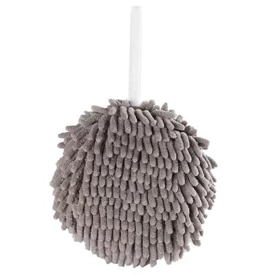 China Lumo Sustainable Soft Chenille Soft Quick Water Absorption Hand Drying Ball Hand Towel for sale