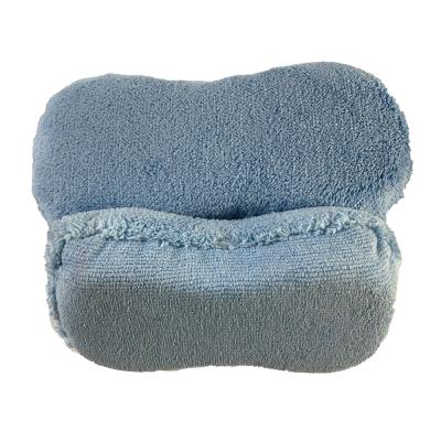 China 2021 Viable Blue Car Washing Microfiber Coral Fleece Sponge for sale