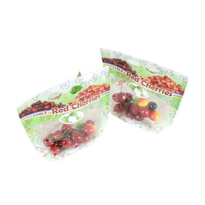 China Good Quality Moisture Proof Clear Pouch Packaging With Air Vent Stand Up Custom Logo Zipper Bag For Fresh Fruit for sale