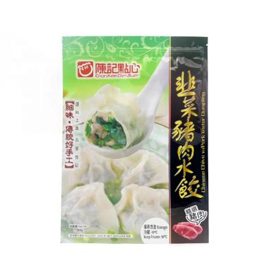 China Custom Printed Moisture Proof Plastic Packaging Frozen Food Stand Up Pouch With Zipper For Dumplings for sale