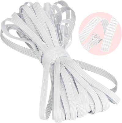 China Elastic Factory Knitted 5mm White Elastic Band Elastic Webbing 10 Yards for sale