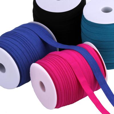 China Hot Sale 20 Colors Soft 15mm Dark Edging Elastic Piping Tape Fold Over Elastic Band For Underwear Bandeau for sale