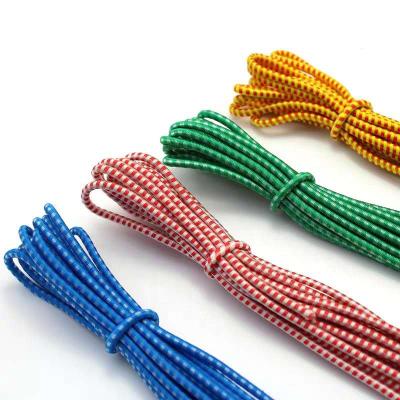 China Viable Wholesale Colored Elastic Rope Polyester Fiber Rope Around Rubber Bungee Rope In Stock for sale