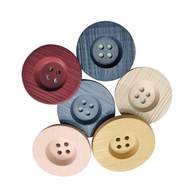 China Sustainable Factory Customized Color 4 Hole Resin Button For Wind Coat In Stock for sale