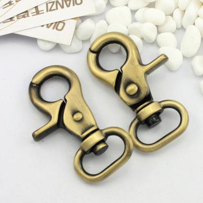 China Garment\jeans\DIY\bags\cover OEM retro custom zinc alloy swivel buckle snap hook for webbing bag for sale