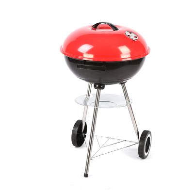 China Easily Assembled Outdoor 17 Inch Garden BBQ Kettle Charcoal BBQ Grill with Wheels and Ash Catcher for sale