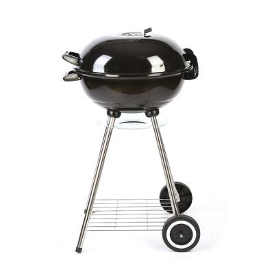 China Easily Collected 18 Inch Porcelain Charcoal BBQ Cart Outdoor Camping BBQ Smoker Grills For Outdoor Cooking for sale