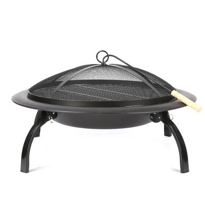 China 26 Inch Black Stocked Fire Pit Outdoor Steel Fire Basket for sale