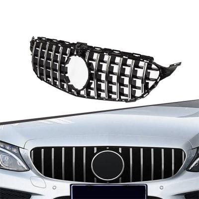 China Grelha de pára-choque personalizada revestida com UV prateada/preta para Mercedes Benz W205 Classe 2014-2018 à venda