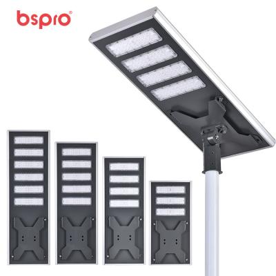 China Large Capacity Battery Bspro Manufactures UFO Panel All In One Built-in Lights One Outside High Power Cells Road Lamp Led Solar Street Light for sale