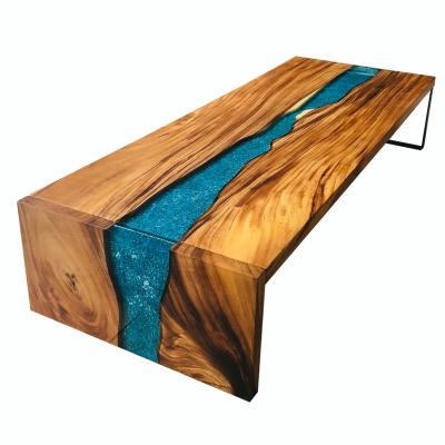 China Luxury High Quality Custom Epoxy Resin Tables Solid Wood , Furniture Custom Epoxy Vintage Size Wooden Tables for sale