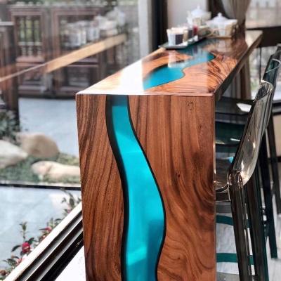 China River Interior Ministry Excellent Quality Solid Wood Luxury Nordic Modern Minimalist Epoxy Dining Table Table for sale