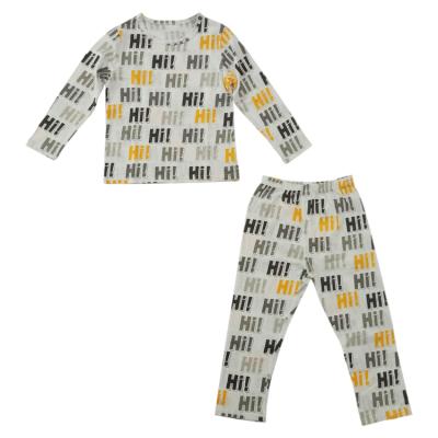 China High Quality Cartoon Printing Letter Hi All Over Creative Boys Pajamas Pajamas for sale