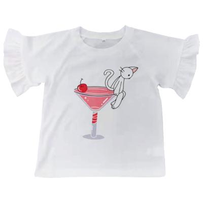 China High quality children's short sleeve style T-shirt baby girl's casual simple short breath sleeve cotton shirt for sale