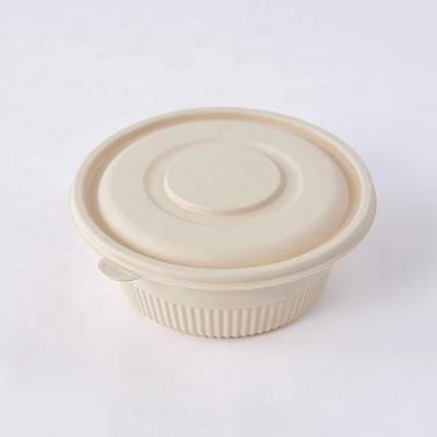 China Food Stored 1500ML Biodegradable Composting Cornstarch Bowls Renewable Disposable Food Bowl Disposable Dishes for sale