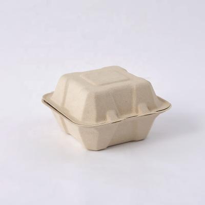 China Biodegradable Food Sugarcane Bagasse Food Boxes Sustainable Deli 6 Inch Eco Friendly Disposable Burger Container Box for sale