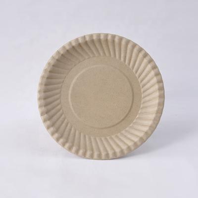 China Sustainable Food Environmental Protection 9 Inch Sugarcane Bagasse Round Dish And Cutlery Biodegradable Disposable Food Tableware for sale