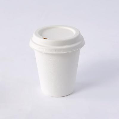 China Food Eco-Friendly Sustainable Disposable Sugarcane Bagasse Tea Coffee Cup With Lid 12oz Biodegradable Take Away Drink Cups for sale