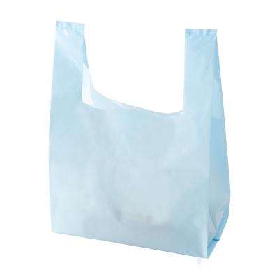 China Disposable Supermarket Bag Sugarcane Takeaway Compostable Bagasse 100 Biodegradable Shopping Bag Eco T-shirt Plastic Bags for sale