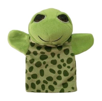 China Plush Best Selling Big Eyes Ocean Turtle Puppet Soft Animal Hand Puppet Custom Toy Shiny Stuffed Animal for sale