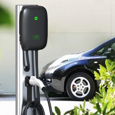 China Concise Design OCPP 1.6 JSON AC CCS EV Charger Two Connectors EVSE Sleek EV Charging Stations for sale