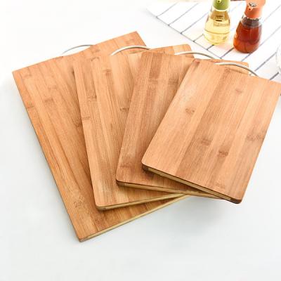 China Viable Custom Wholesale Stainless Steel Handle Cutting Plates Set Bamboo Cutting Board For Kitchen for sale