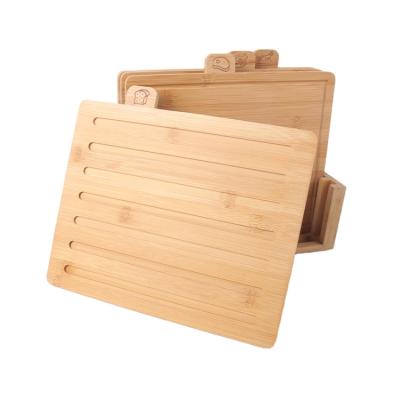 China Sustainable 4pcs Rectangular Wood Cutting Cutting Board Vegetable Dish For Kitchen for sale